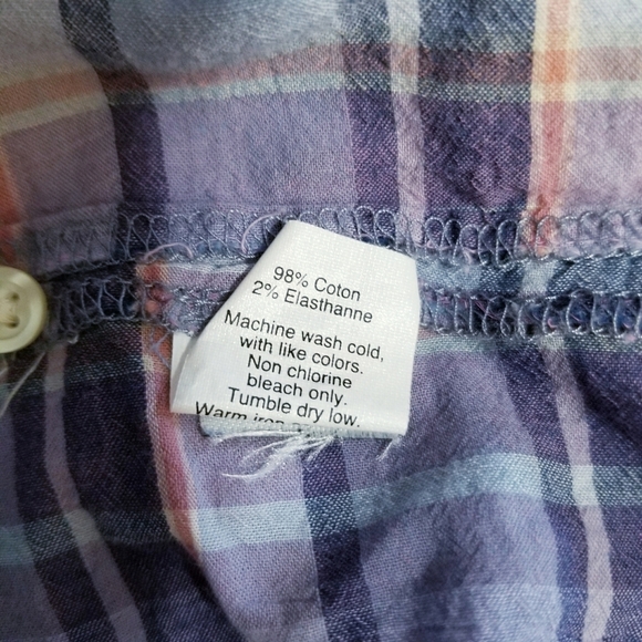 MADEWELL plaid print button shirt top blouse XS - Picture 6 of 6